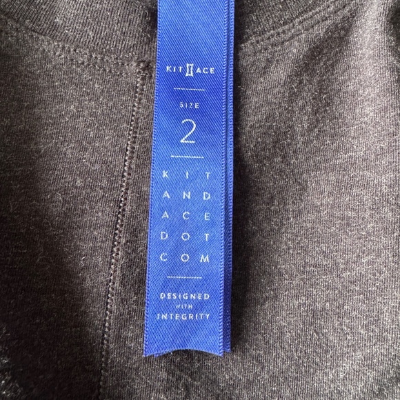 Kit &‎ Ace Women's Cotton Blend T-Shirt Dress Charcoal Gray 2 Pockets Cashmere - Picture 9 of 15